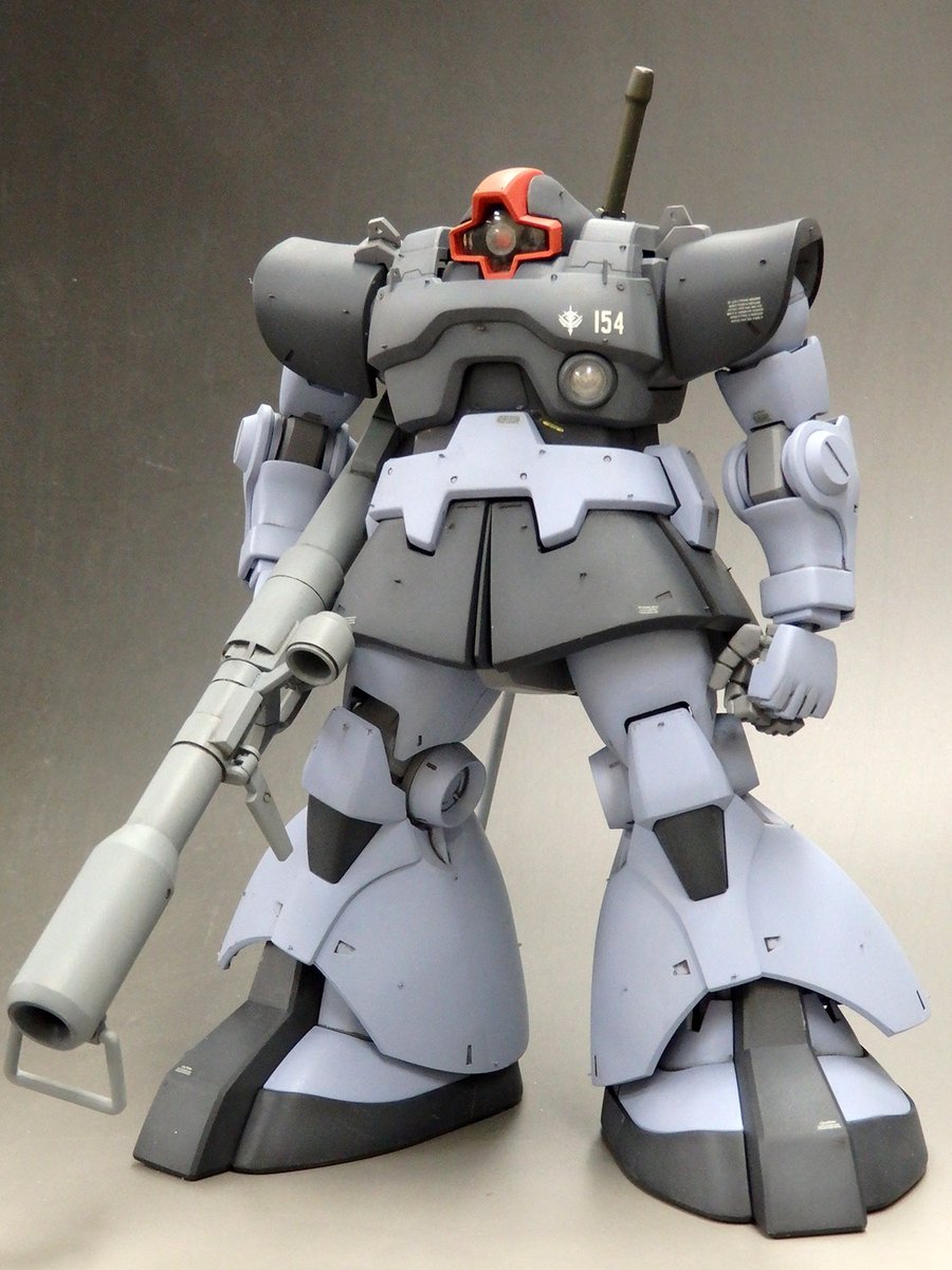 ammonaitoh's tweet image. リニューアルMGドムに合わせて約２０年前に作ったMGドム。この頃0.3㎜真鍮線で擬装用フックを埋め込むのが俺の中で流行ってました。