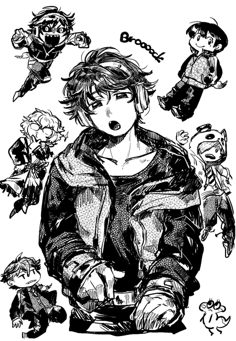 顔だけ描く と言いつつ楽しくなってたくさん描いてしまった② 