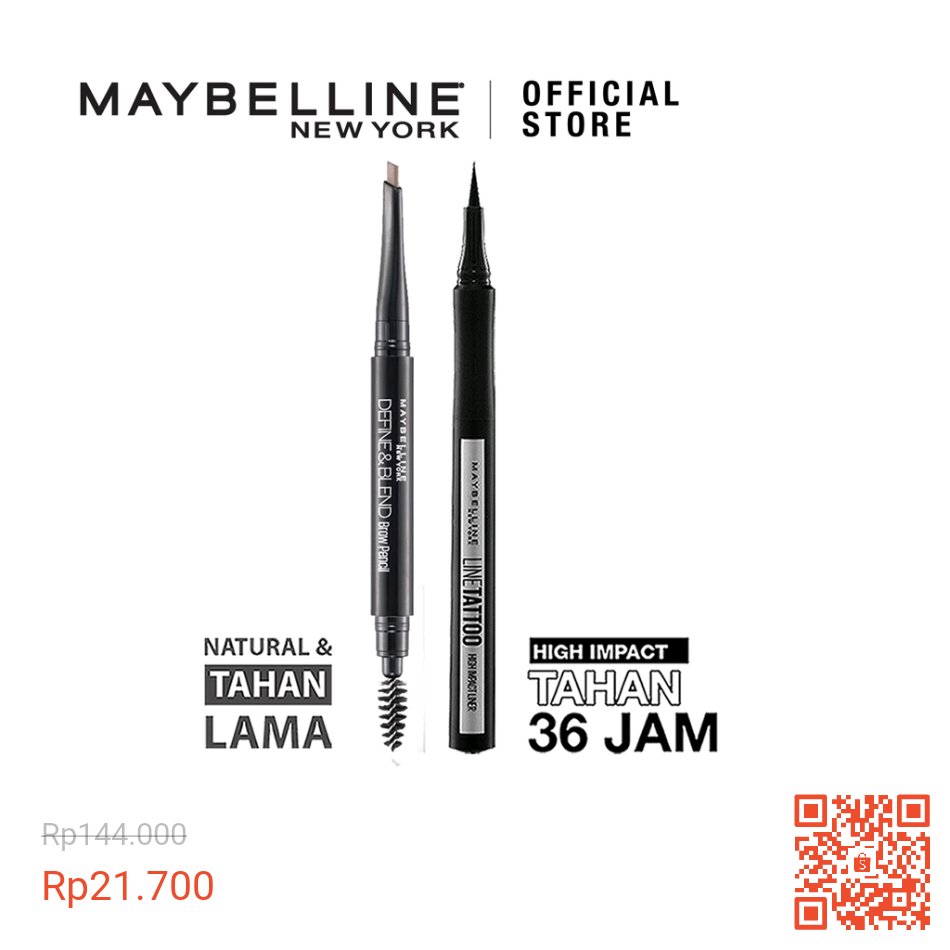 ptriiajaa's tweet photo. Maybelline All Eyes On Me Make Up Looks ( Liquid Line Tattoo Eye Liner + Define &amp; Blend ) Hanya Rp21.700.  https://t.co/uKSo9YFajJ #ShopeeID https://t.co/1hyAbg9KAh