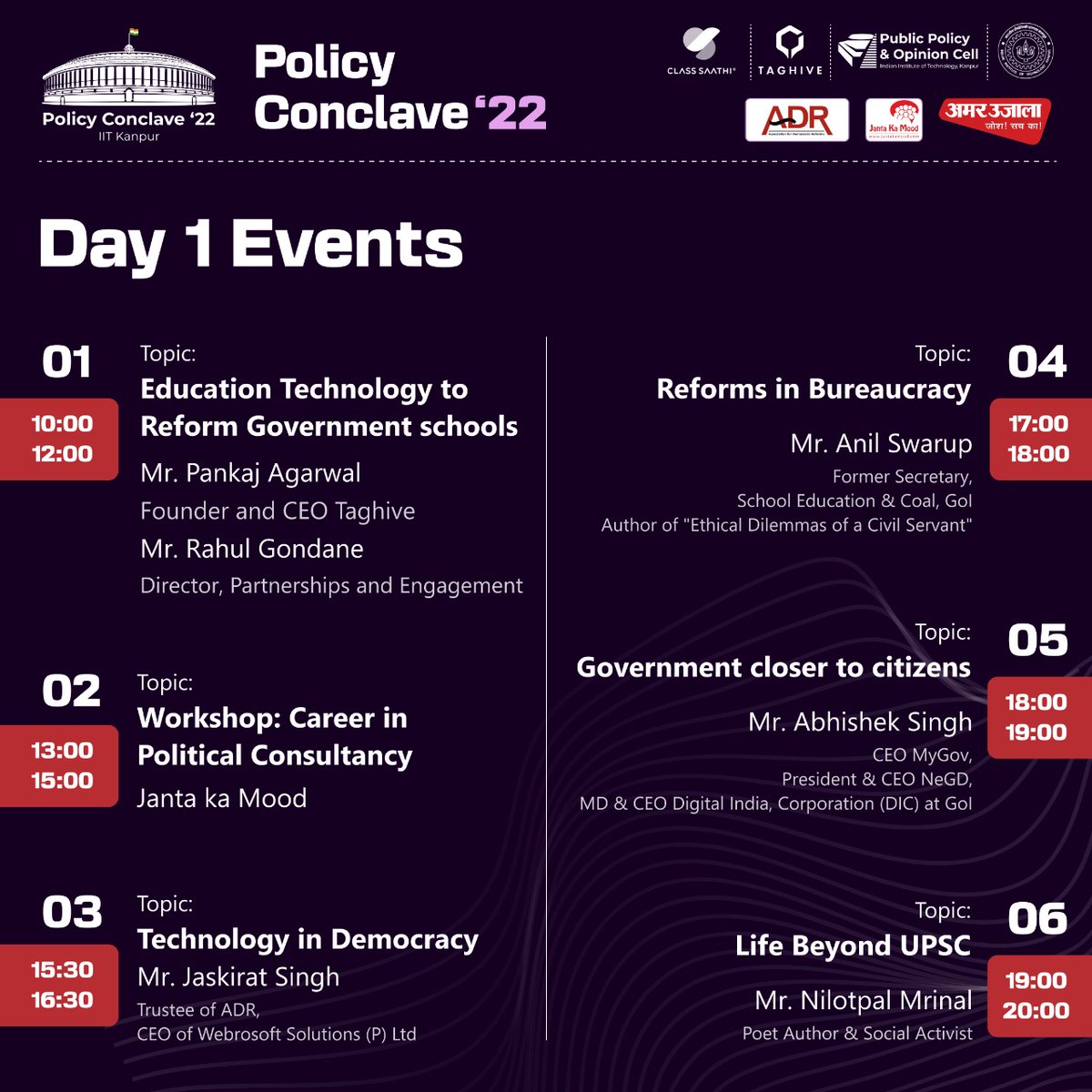 IITKanpur's tweet photo. Starting today, Public Policy and Opinion Cell, #IITKanpur invites you to a 3-day online session, with in-depth discussions on #education &amp; #technology, careers with #government, #reforms &amp; life beyond #UPSC.  
Join us at https://t.co/DcGi5OYVPf

#webinar #policyconclave #itsiitk https://t.co/i5EF5owTha