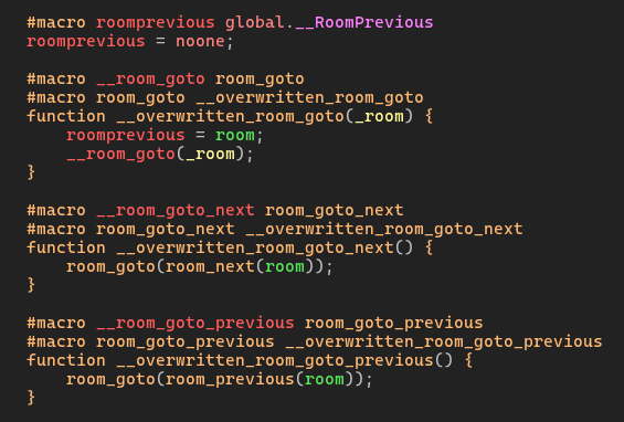 sohomsahaun's tweet photo. #GameMakerTips
If you need to store the previous room you were in, you can do it easily by overriding the built-in room-changing functions.
room_goto(roomprevious) will take you to the previous room!
#GameMaker #GameMakerStudio2 https://t.co/8vN9xfCjJB