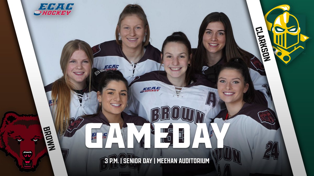 BrownU_WHockey's tweet photo. SENIOR DAY GAMEDAY!

🕒- 3 pm
🆚- No. 9/10 Clarkson
🏟️- Meehan Auditorium
💻- https://t.co/zn4BrId0zO
💻(int'l)- https://t.co/ewiqnb87tE
📊- https://t.co/lIUWwZ0kzN
🐻- #GoBruno https://t.co/dAIlIs1ewT