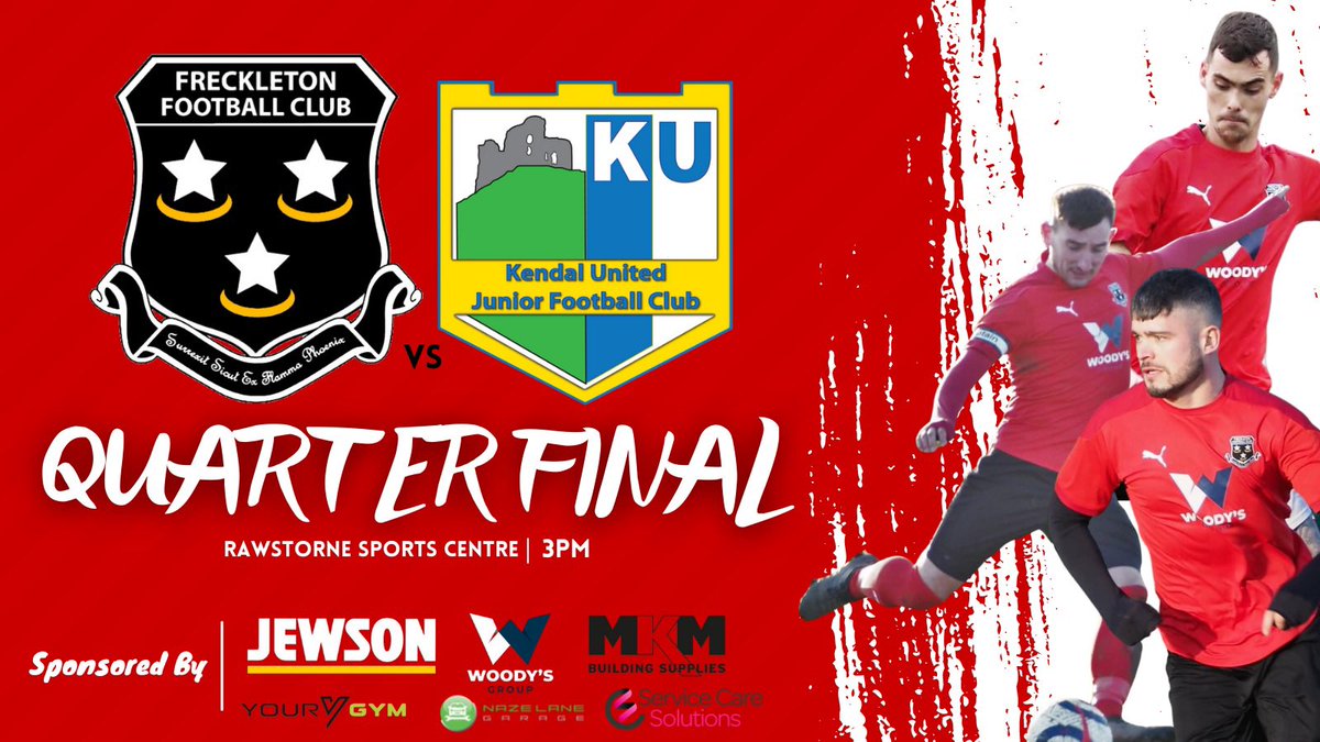 𝙄𝙏’𝙎 𝙈𝘼𝙏𝘾𝙃𝘿𝘼𝙔! ⚽️

The Reds will welcome <a href="/KUJFC/">Kendal United</a> to the Rawstorne Sports Centre today in the Quarter Finals of the West Lancs Challenge Cup! 🏆 

Kick off is set for 3pm - Come on down and cheer on the lads as we look to progress to the Semis! 🙌

#UpTheFreaks 🔴⚫️