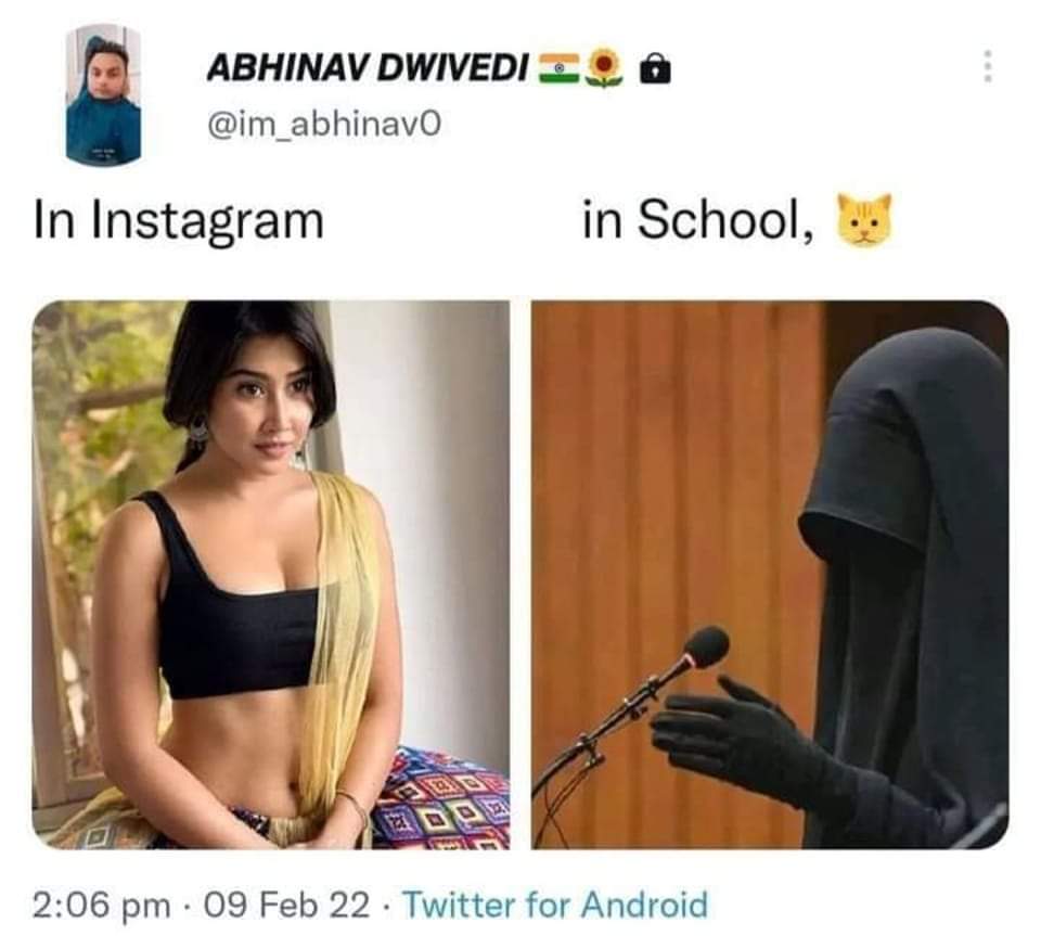 iShubhendu's tweet photo. #UniformCivilCode 
#BanHijab https://t.co/7pMuTjtxOd