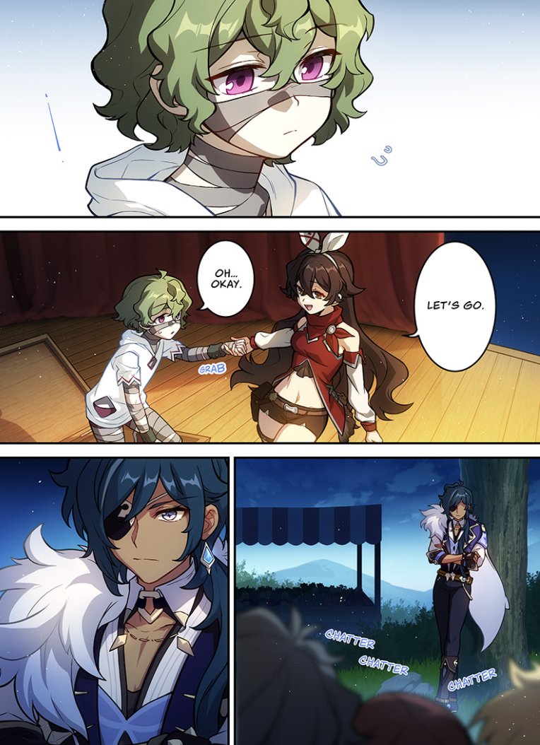 peachycalpis's tweet photo. every instance where collei is used as a narrative parallel for kaeya in the webcomic and why the eng translation sucks: 

- a thread of me comparing both cn and eng versions side by side https://t.co/pBwXLeLRLV