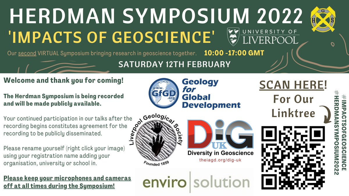 Check out our Herdman Symposium 2022 Livestream!!!!
#impactsofgeoscience #herdmansymposium2022
 youtu.be/GWxEu3fafpI