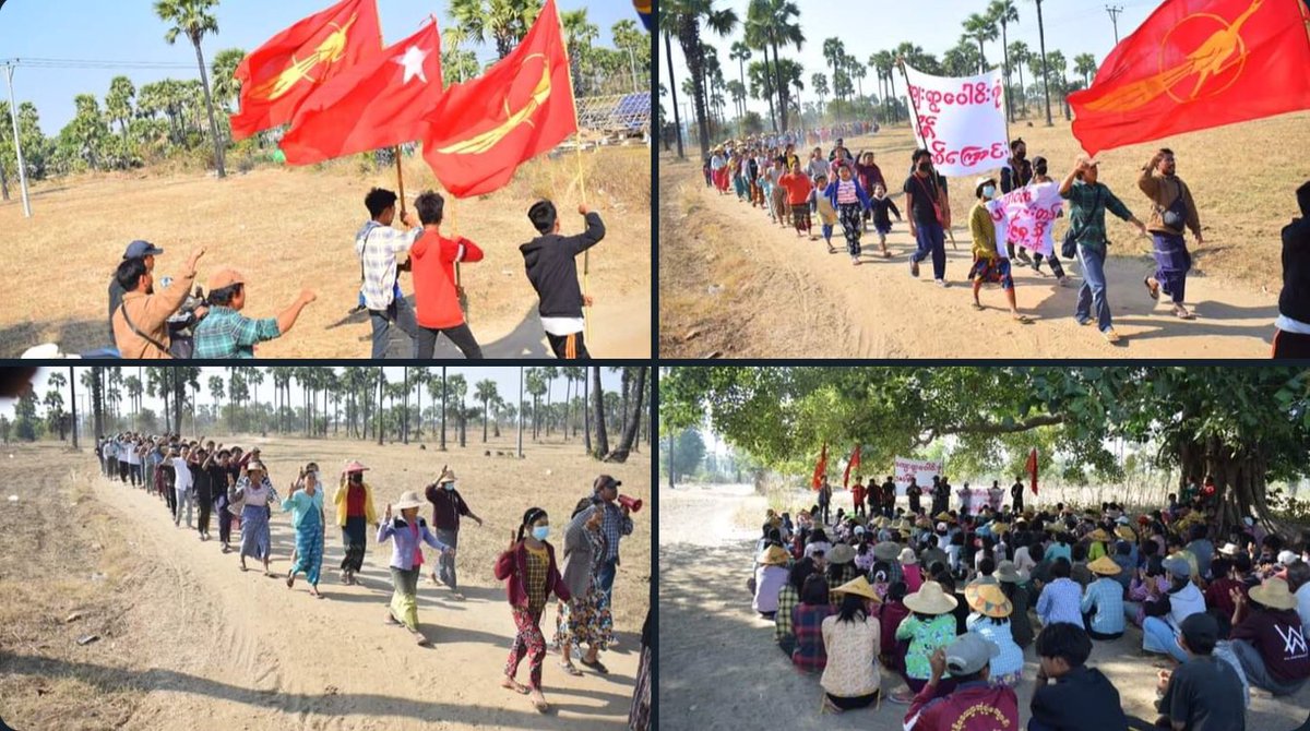 Joint forces of pro-democracy villagers of several villages from northern Salingyi township and eastern Yinmarbin township staged a strike against military dictatorship.   #PanglongAgreementToFederal #2022Feb12Coup #WhatsHappeningInMyanmar