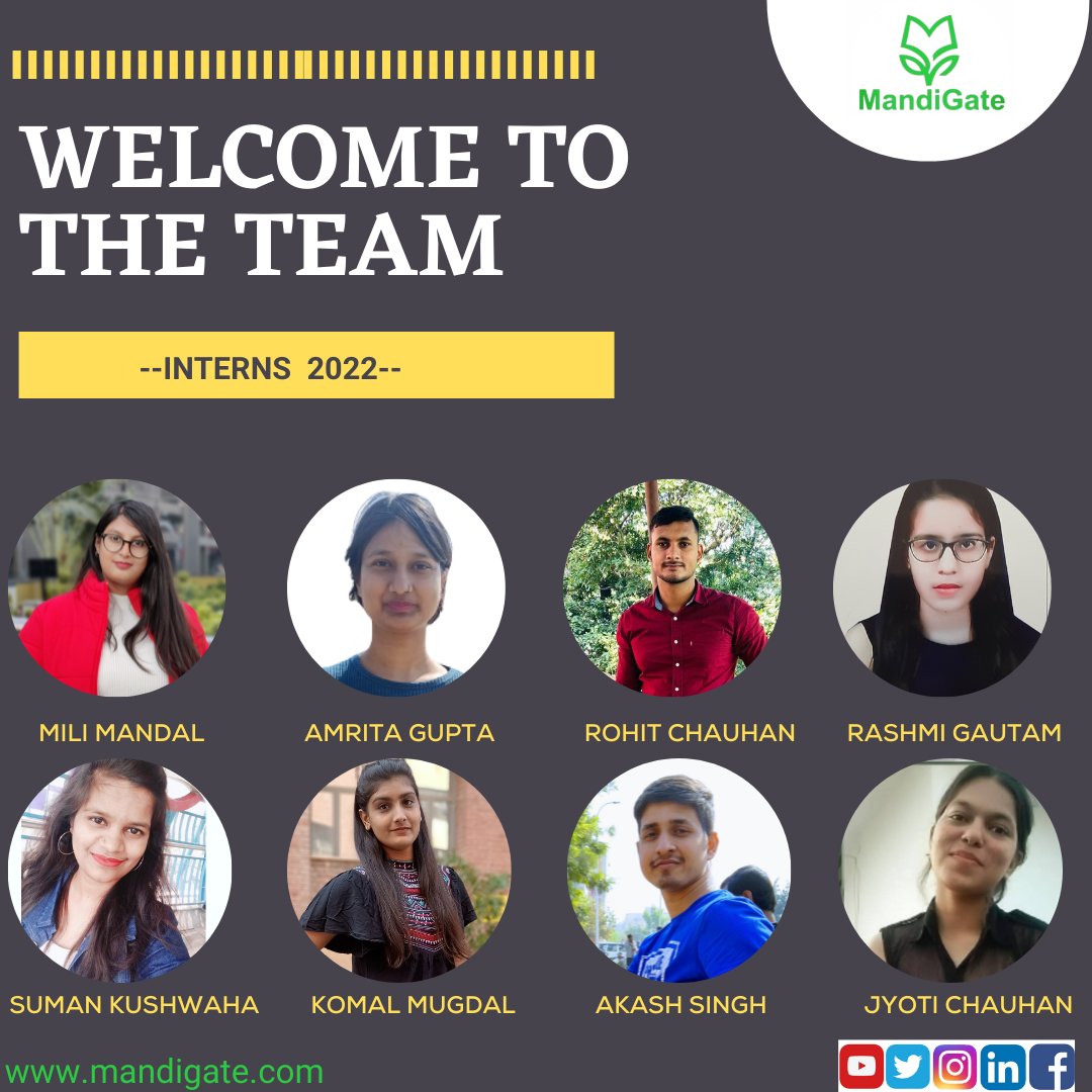 Mandi_Gate's tweet photo. A warm welcome and lots of good wishes on becoming part of our growing team. Congratulations and on behalf of all the members. We are all happy and excited about your inputs and contribution to our company.

#MandiGate #internship #intern #job #career #internships https://t.co/NWv5FuCIAB
