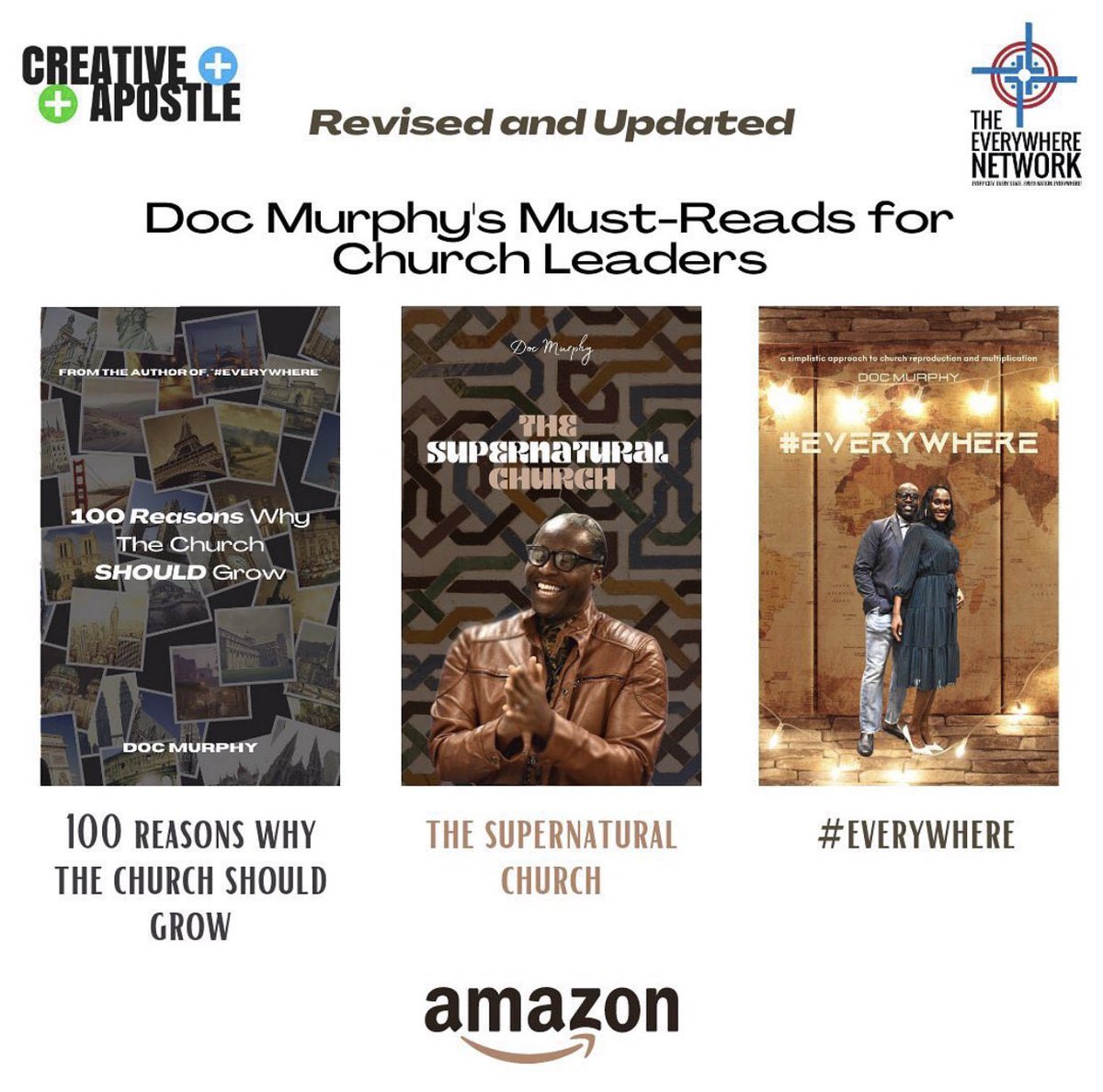 creativeapostl's tweet photo. Here are a few must-reads for #churchleaders and church members! Order your copies on #Amazon.
 #leadership #churchhealth #churchgrowth #churchreproduction #churchmultiplication  #thesupernaturalchurchbook #everywherebook #100reasonswhythechurchshouldgrow #theeverywherenetwork https://t.co/zuQUoa8HzV