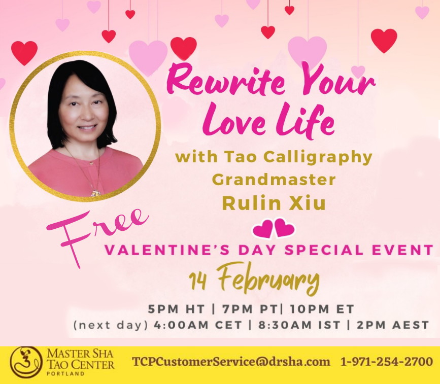 TaoPortland's tweet photo. Wondering what to do on #ValentinesDay? Complimentary Zoom Event! Rewrite your #Love Life! https://t.co/wZ1hdgLajj https://t.co/vt7PX5nN6n