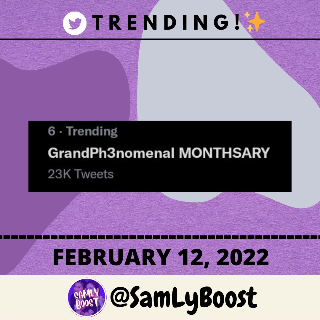 SamLyBoost's tweet image. Good Evening FAM! 

We are now @ the sixth spot with twenty three thousand tweets and counting! Keep the tweets coming! :"&amp;gt;

GrandPh3nomenal MONTHSARY