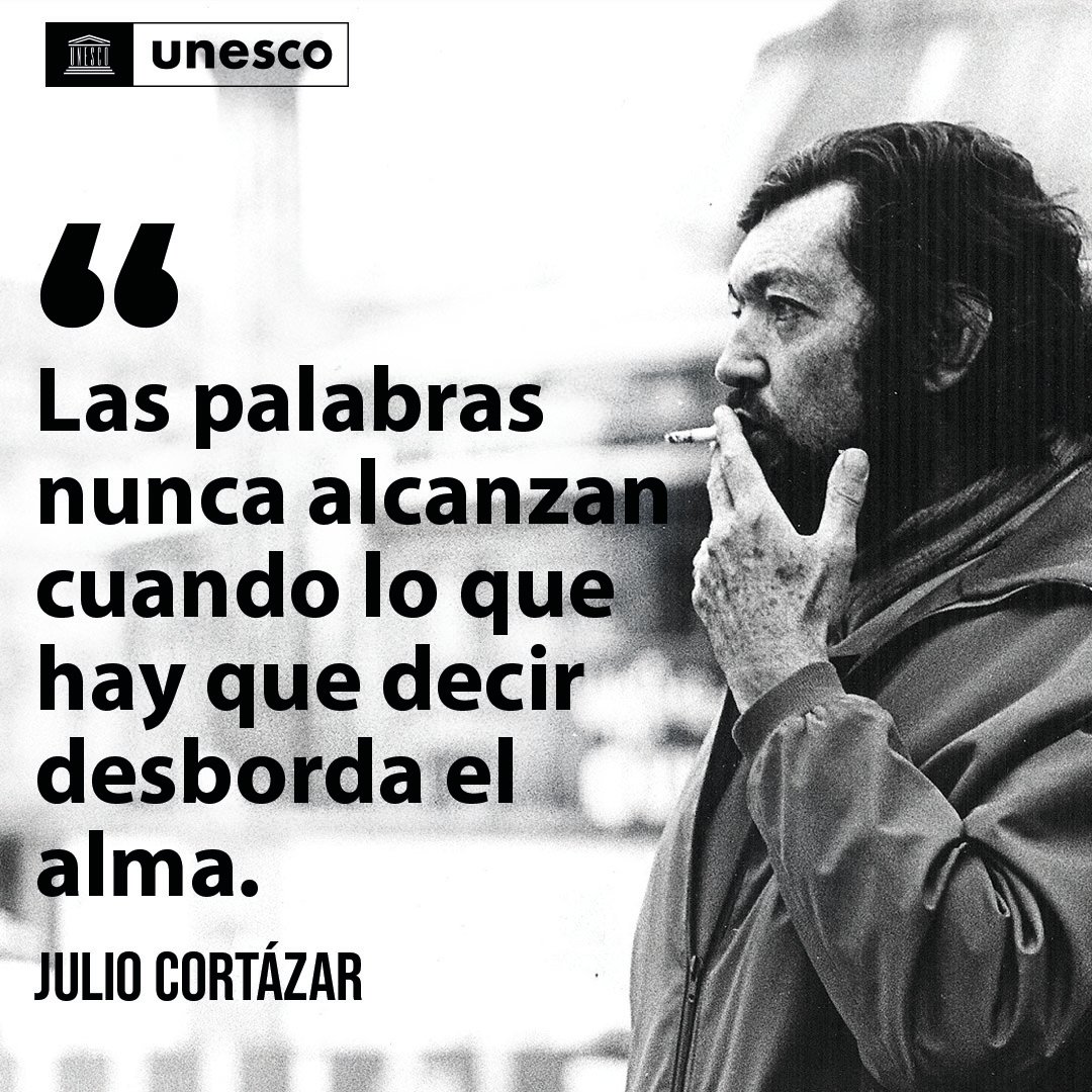 UNESCO_es's tweet photo. Andábamos sin buscarte, pero sabiendo que andábamos para encontrarte.

Julio Cortázar, mago de las palabras, nos dejó #TalDíaComoHoy en 1984.

📰 https://t.co/l7gisWghNT https://t.co/JghUKzA5YM