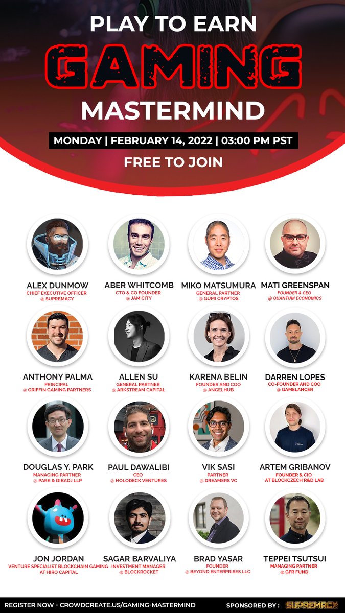 crowdcreate_us's tweet photo. Join Our Upcoming "Play to Earn Gaming Mastermind"

Listen To The Top Thought Leaders In Gaming Industry

Register to join here:https://t.co/OpprHlYOUV

#PlayToEarn #gaming  #Leaders #mastermind #crowdcreate https://t.co/C4Ey0xfSt4