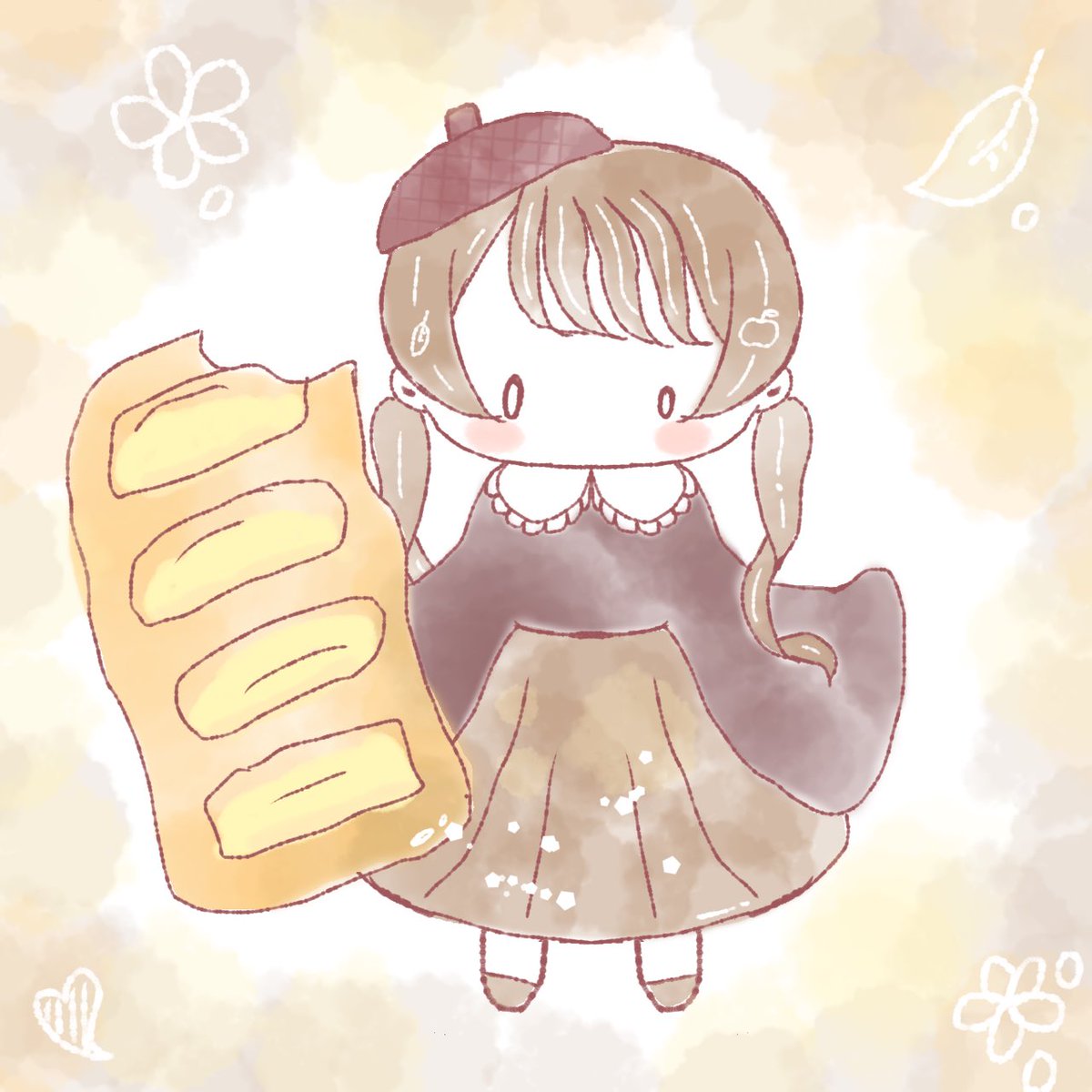 thinjao's tweet photo. #イラスト  #明治のチョコ欲しい宣言  
アップルパイ(？) https://t.co/IoVJXrTOBo