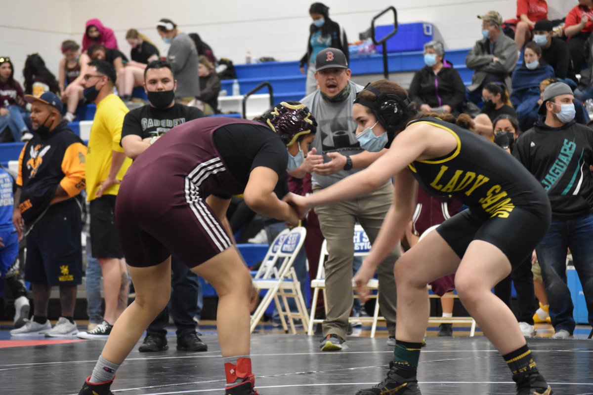 SartanX's tweet photo. District girls wrestling in Socorro ended with two Sartans advancing to state! Claudia Aragon placed 2nd in her weight class, Zia Budagher took 3rd, and Abigail Rael placed in the top six. Claudia and Zia are headed to State next Saturday! Great day for girls #SPXWrestling! https://t.co/4U9DrsivS9