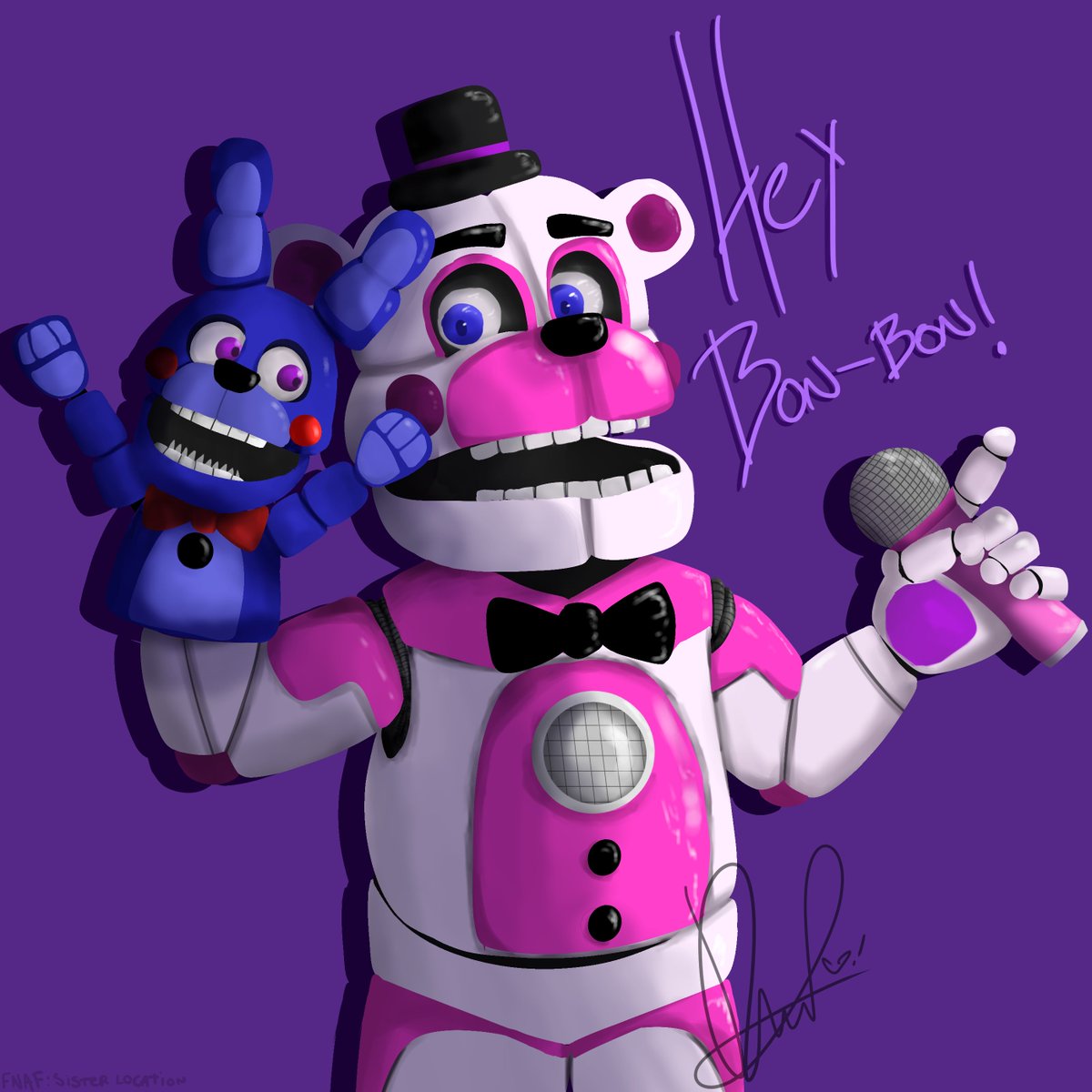 doritrola's tweet photo. Bon-Bon! Let's not keep our friend waiting!
.
.
.
.
.
#fnaf #sisterlocation #funtimefreddy #fivenightsatfreddys #fnaffanart https://t.co/CPDoq8EvXh