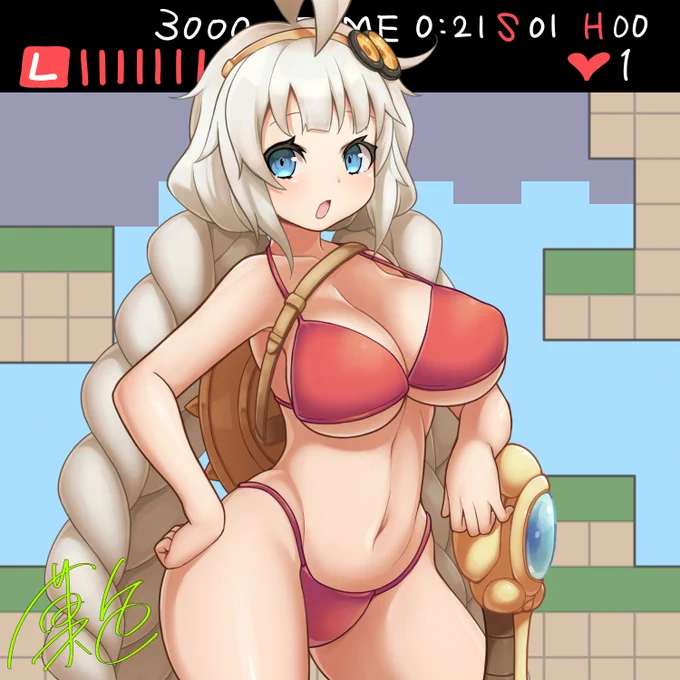 kaakunさん作のこちらの動画(https://t.co/zhWKqmjkO1)への支援絵を描きました。#紲星あかり #アテナ #Athena #支援絵 