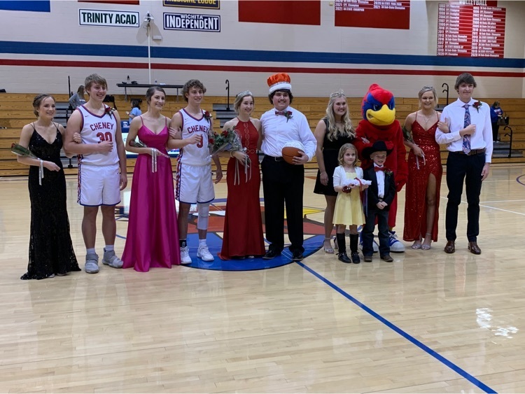 Congratulations to King Peyton, Queen Brooklyn, and the entire homecoming court! What a fun night with a great bunch of kids! #GoCardinals