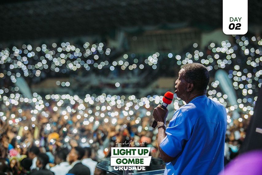 PastorEAAdeboye's tweet photo. The Glory of the North Eastern Part of Nigeria will be restored by God’s grace. I use Gombe state as a point of contact: that as the light of God came down powerfully during the @reachforchrist christ Crusade, the light of God descends upon every troubled parts of our dear Nation https://t.co/l3uNlKeGH4