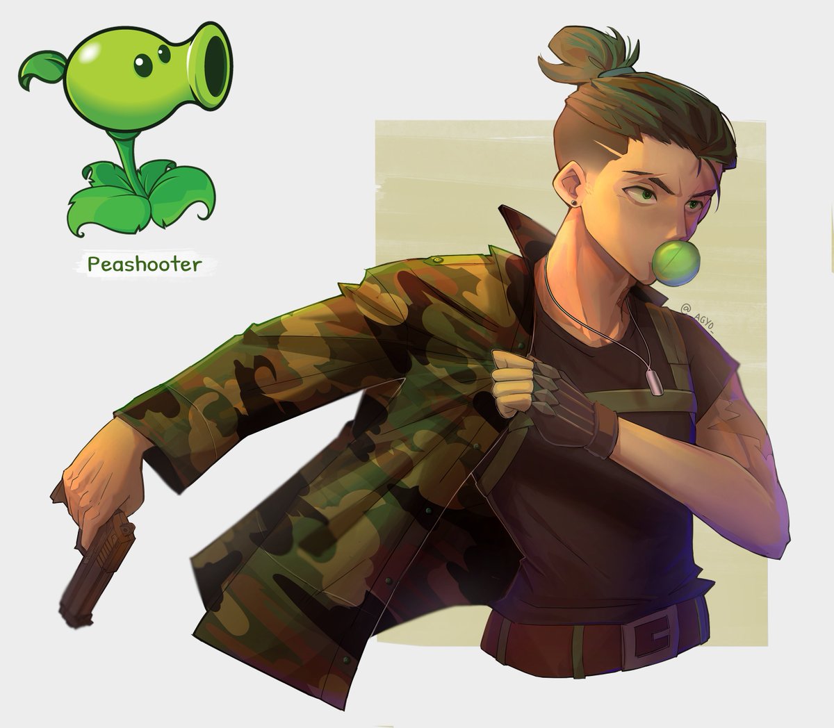 _agyo_'s tweet photo. Peashooter as human! (Redraw)

#pvzashumans #characterdesign #digitalart https://t.co/hLSx3s3Z8X