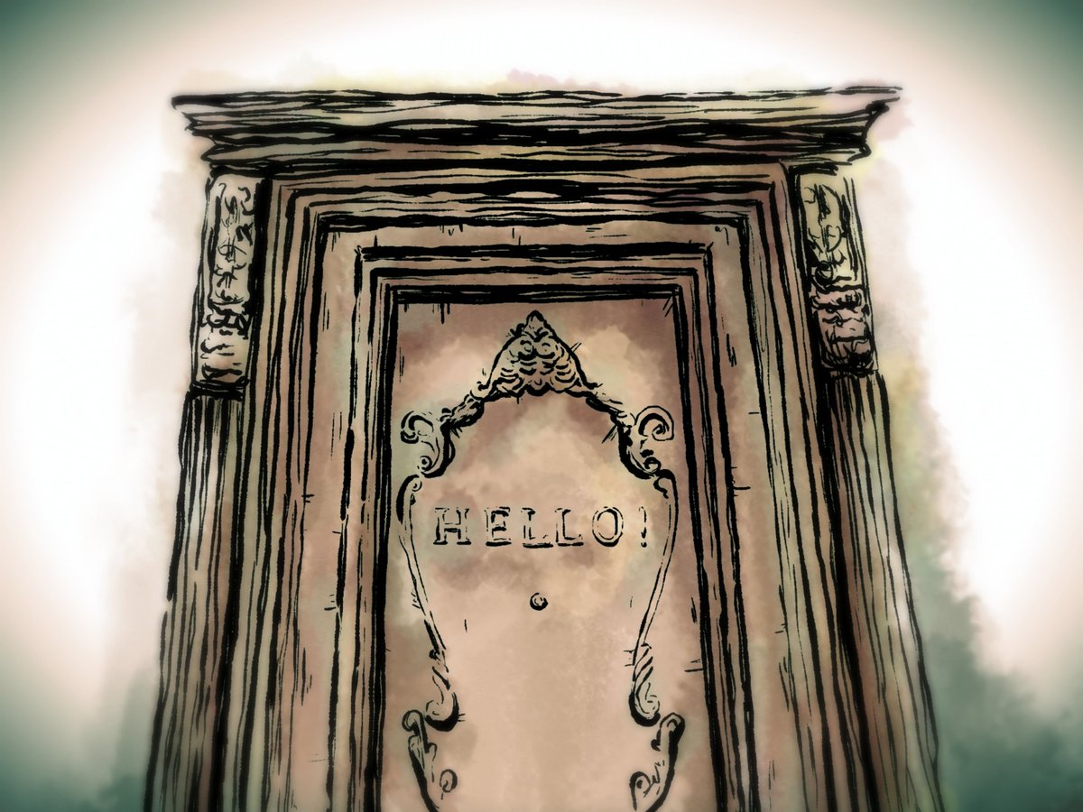 uemurasayu's tweet photo. 私達もこの扉に助けられましたよね #ThisIsTheHello #真夜中にハロー #ハロプロ #落書き https://t.co/TO4wyO4AuN