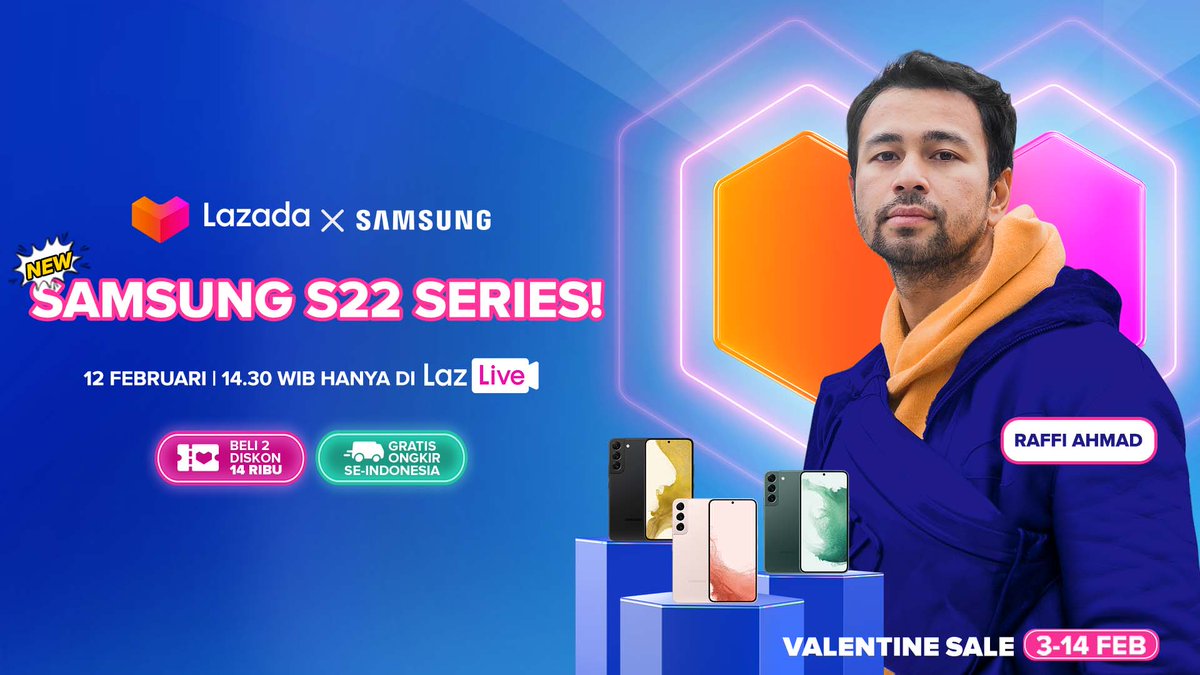 LazadaID's tweet photo. Lazadians, udah siap buat bawa pulang HP idaman SAMSUNG S22 SERIES dan seru-seruan bareng Raffi Ahmad? Jangan sampai kelewatan ya, karena bakalan ada Hadiah Galaxy Buds Pro yang menanti kamu, loh~
Cus, nonton disini: https://t.co/Pd6EmC3WR4

#GiveawayRaffiAhmad #LazliveXsamsung https://t.co/ZgkL7LLMx0