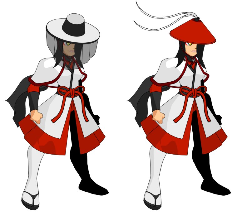 Don't know what to call this set. I made two different helm version and it made it look like they are from different Asian countries when the armour is still the same