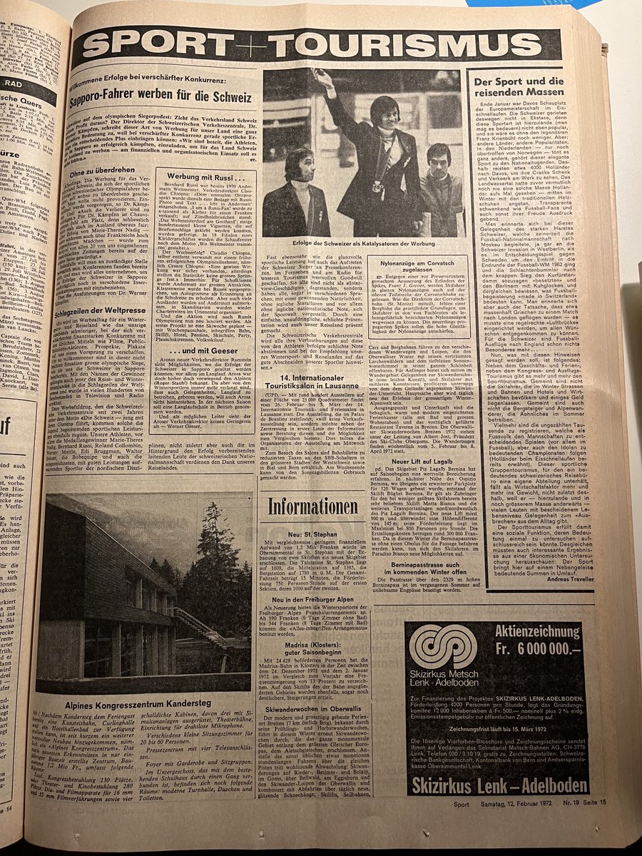 AvaHs_Sport's tweet photo. Les succès suisses à Sapporo comme catalysateurs du tourisme suisse… Russi et Collombin en tête d’affiche! #Tourisme #Suisse @MySwitzerland_d @MySwitzerland_f #Sport1972 #Sapporo #Russi #Collombin https://t.co/O5mnUgedJi