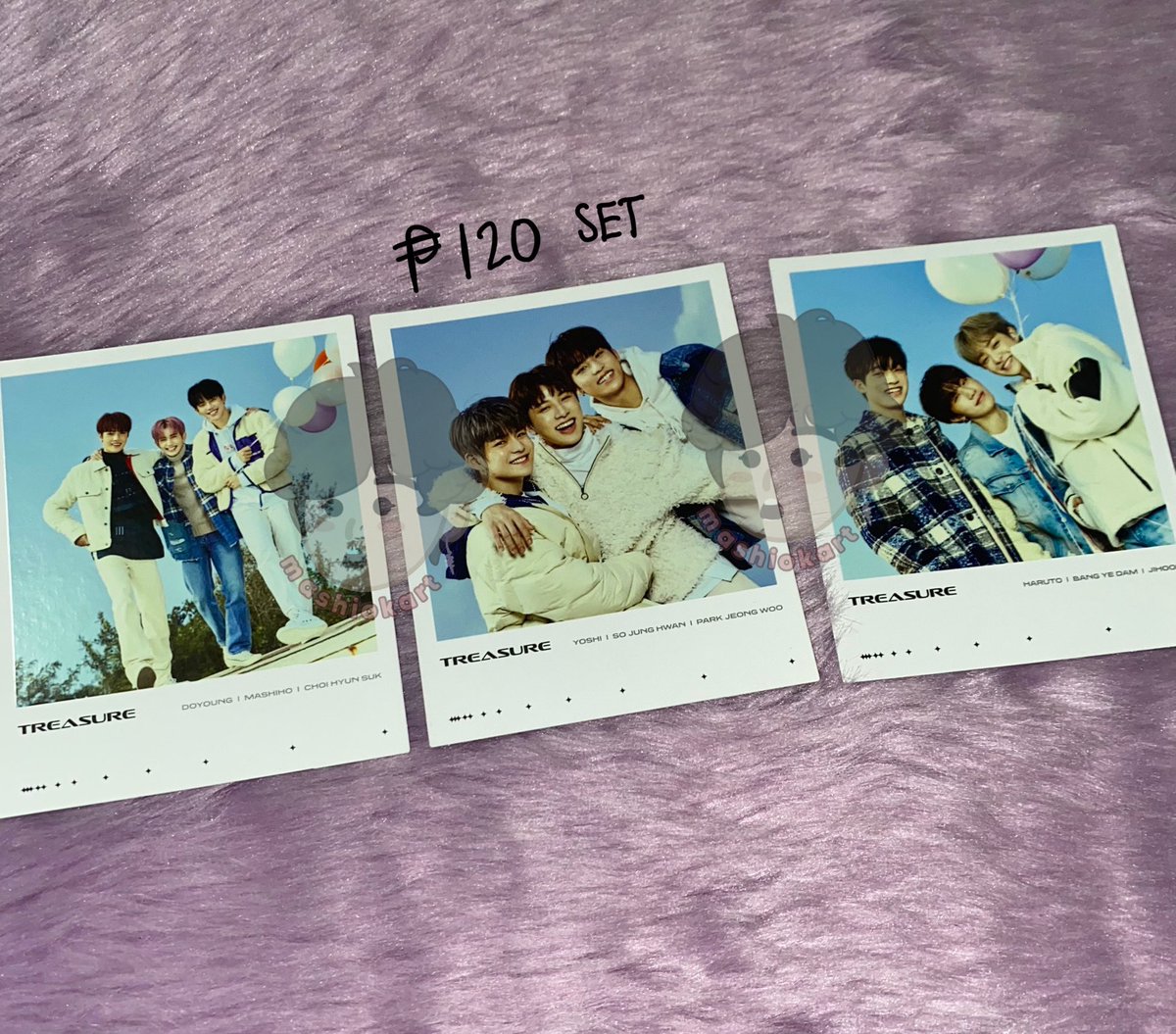 mashiokart's tweet photo. wts lfb ph 

treasure non-album pcs 

☁️ prices on pics 
☁️ payo/3 days reservation 
☁️ dm for conditions 
☁️ details on pinned 

help rt @TR12MarketPH 

tags: asahi mashiho welcoming collection summer camp postcards hyunsuk jaehyuk doyoung treasure effect polaroid https://t.co/kR34joTI8Z