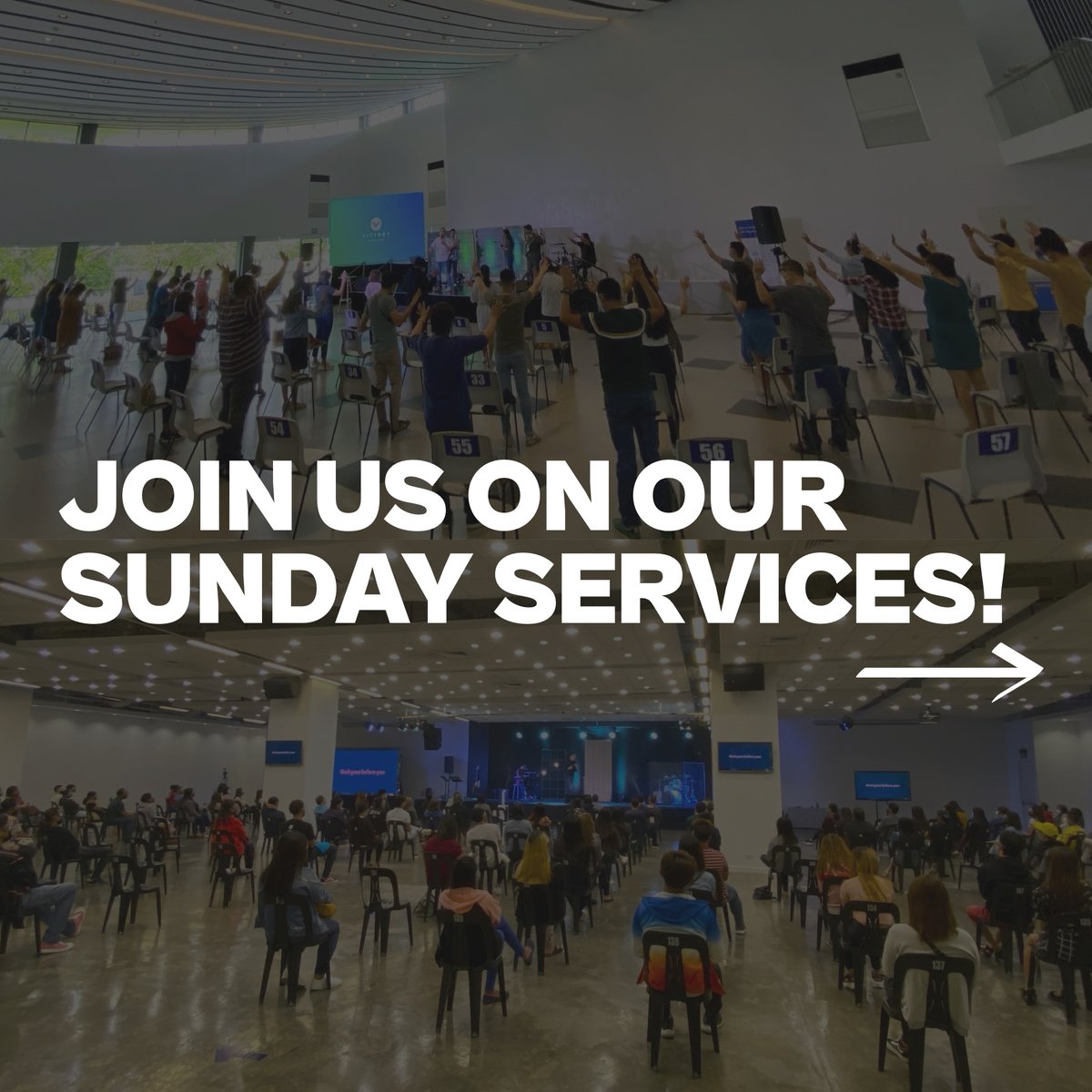 VictoryStaRosa's tweet photo. Join us on our Sunday Services! Let us worship together with our church family ONSITE or ONLINE! 😁🙌

For those of you who are joining us in our Onsite Worship Services, you may pre-register through this link: https://t.co/lcQUIp5EFw. Registration opens every Saturday at 7AM. https://t.co/k8R6bfZYhl
