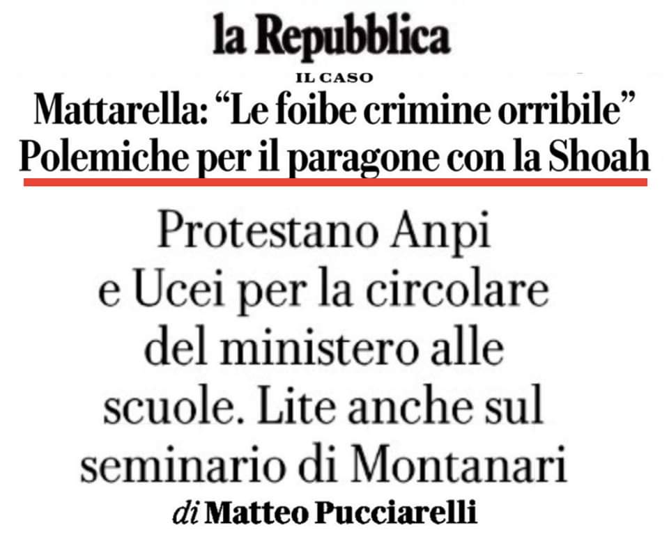 TARTARUGHELIBE4's tweet photo. Gli #eccidi sono eccidi senza alcuna distinzione di colore, etnia, religione o appartenenza politica. 
La storia va raccontata tutta,
 senza #omissionipoliticamente 
O si racconta sempre il falso 
VOI NON SIETE ITALIANI GOVERNANTI https://t.co/WlUx0rGrpd