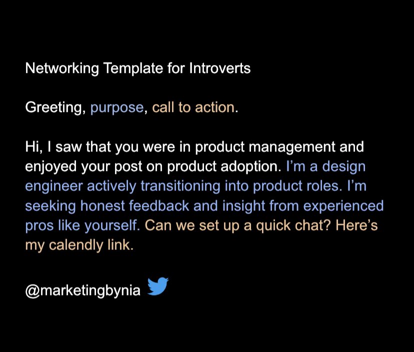 A simple networking template for introverts. #LinkedIn #tech #100Devs