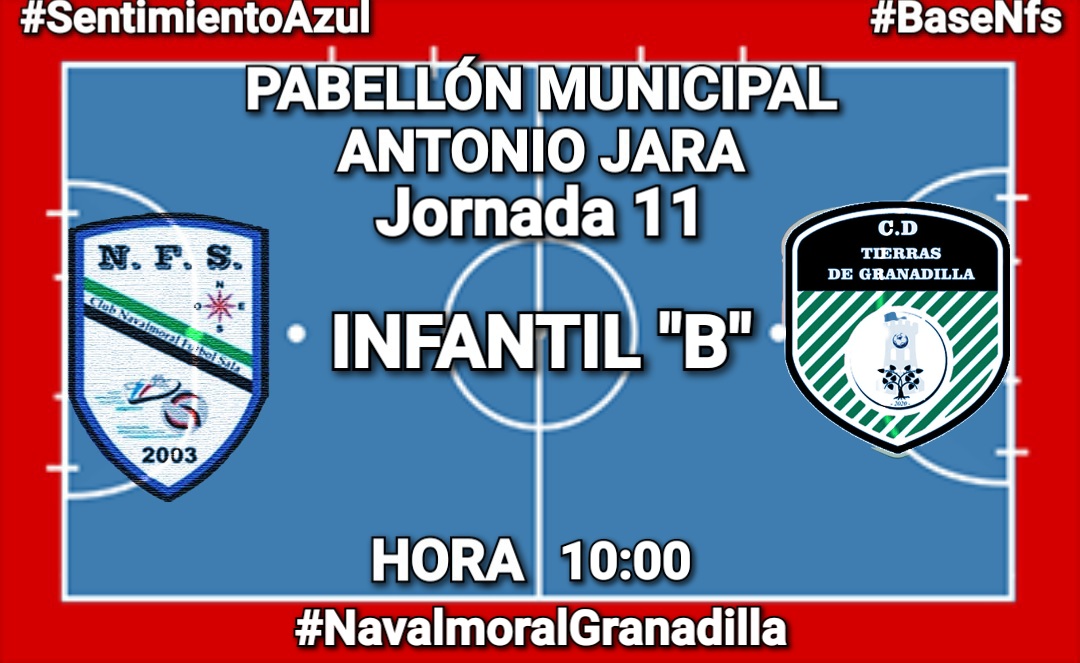 NFSCantera's tweet photo. 💙⚽ DÍA DE PARTIDO ⚽💙
INFANTIL "B"
🏆 Judex Gr. 1
🗒️ 11° Jornada
🕕 10:00 h
📍 Pabellón Municipal Antonio Jara.
🆚 #TierrasGranadilla
#BaseAzul
#NavalmoralGranadilla https://t.co/pMQS22NFQ1