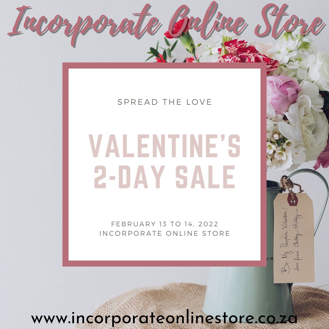 IncorpoOnline's tweet photo. Save on your favorite items this Valentines day with our site wide sale. Visit our online store for the best sale you have ever seen. #valentine #valentinesday #valentines  #gifts #valentinesgift  #giftideas #heart #happyvalentinesday   #southafrica #2022 #onlineshopping https://t.co/ogrdNOvYQR