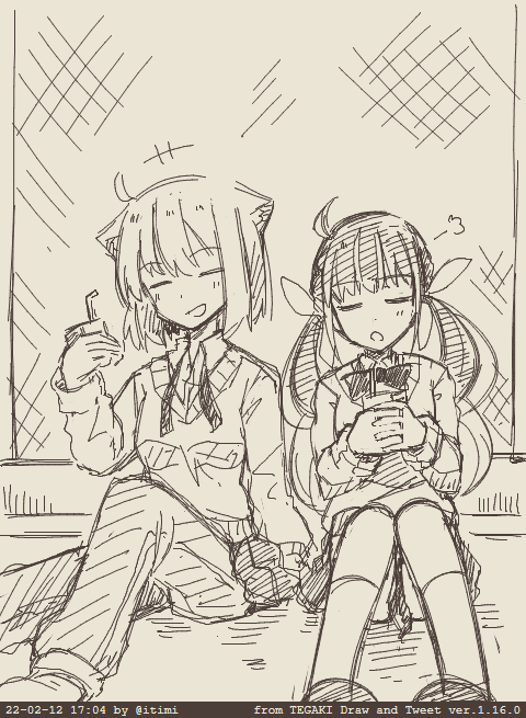 学パロ あくおか 屋上 #tegaki_dt 