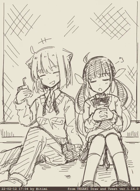 学パロ あくおか 屋上 #tegaki_dt 