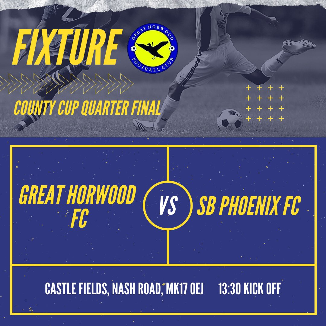 🟡🔵MATCH DAY🔵🟡 

The first team welcome SB phoenix FC to Castle fields today in the county cup quarter finals! 

<a href="/sportsshotsnews/">Sports Shots 📷🎥⚽🏏📰</a> @NBDFL1 <a href="/BerksandBucksFA/">Berks & Bucks FA</a> <a href="/SB_phoenixfc_/">S.B Phoenix FC</a> <a href="/FootballMK/">FootballMK</a>