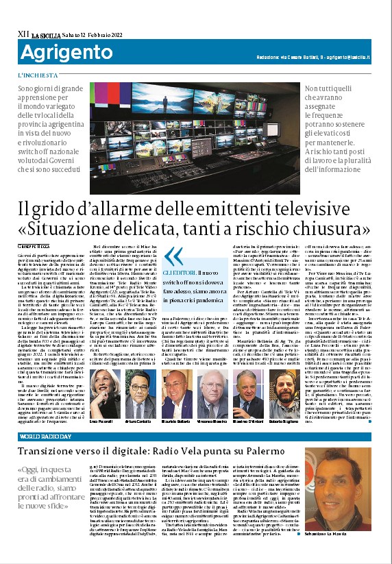 TeleVideoAgrige's tweet photo. Grazie al collega Giuseppe Recca, e alla redazione di agrigento, del La Sicilia, per avere dedicato una pagina del quotidiano, alle problematiche delle tv locali,Agrigentine,, verso il digitale 2- ' https://t.co/l5eaiDGHeN