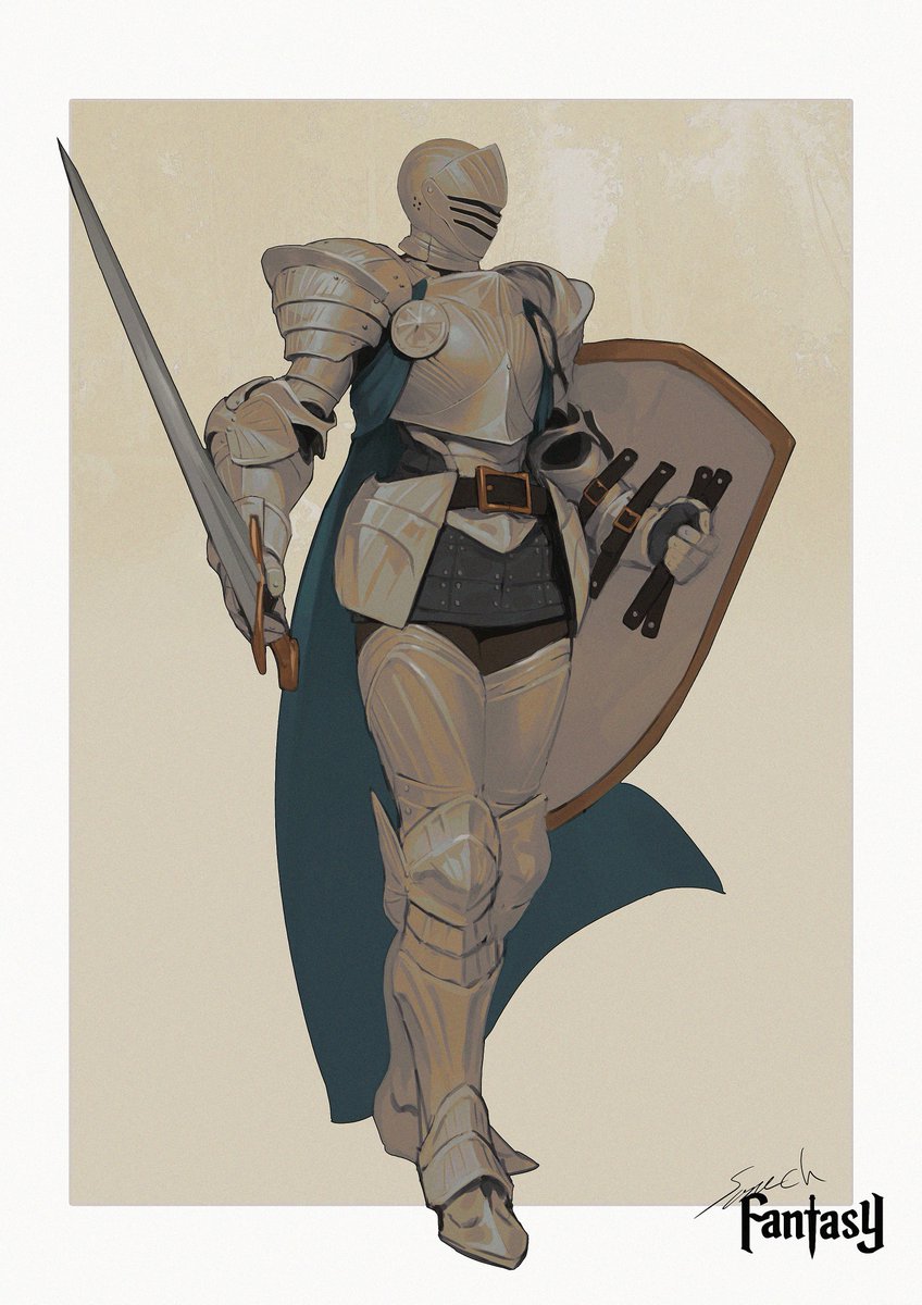 「騎士
頭装備描きたくなったので描きました
#sonechFantasy 」|sonechのイラスト