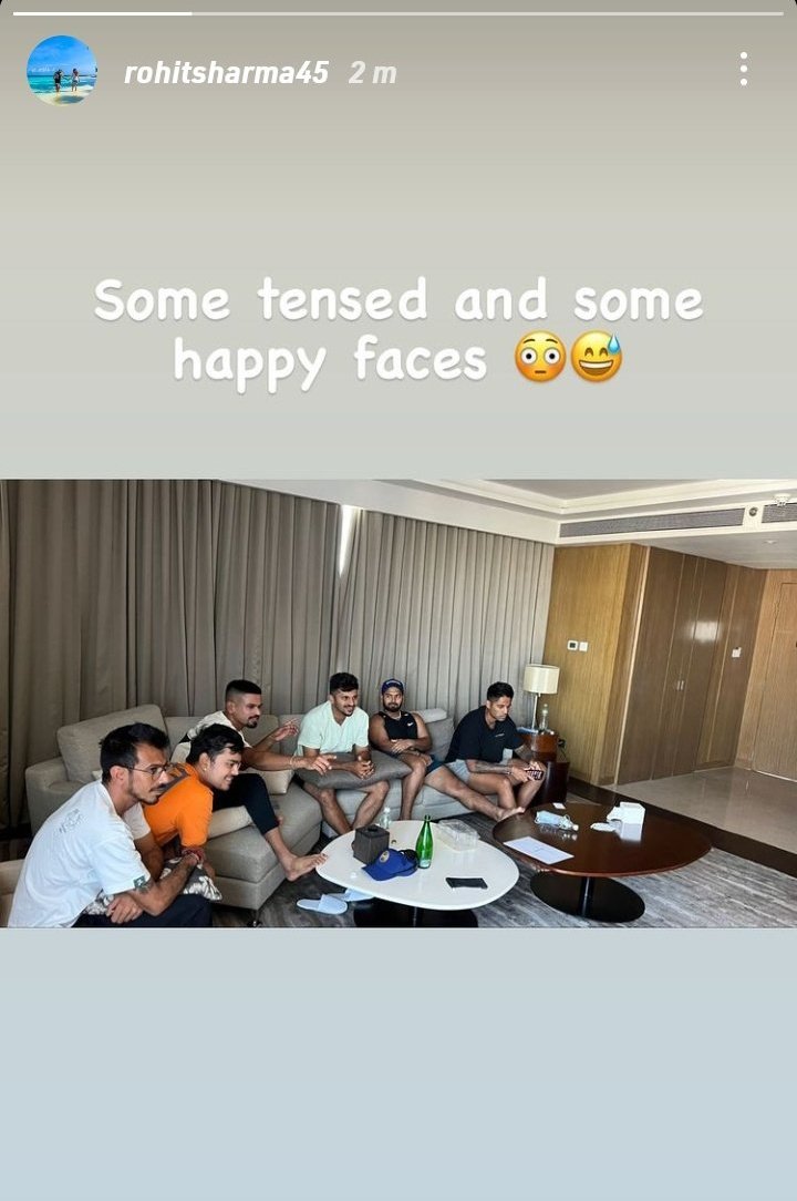 SPORTYVISHAL's tweet photo. Rohit Sharma ❣️ latest Insta story 📸 

😁 #IPLAuction2022 🤝 https://t.co/1HUOXXffHy