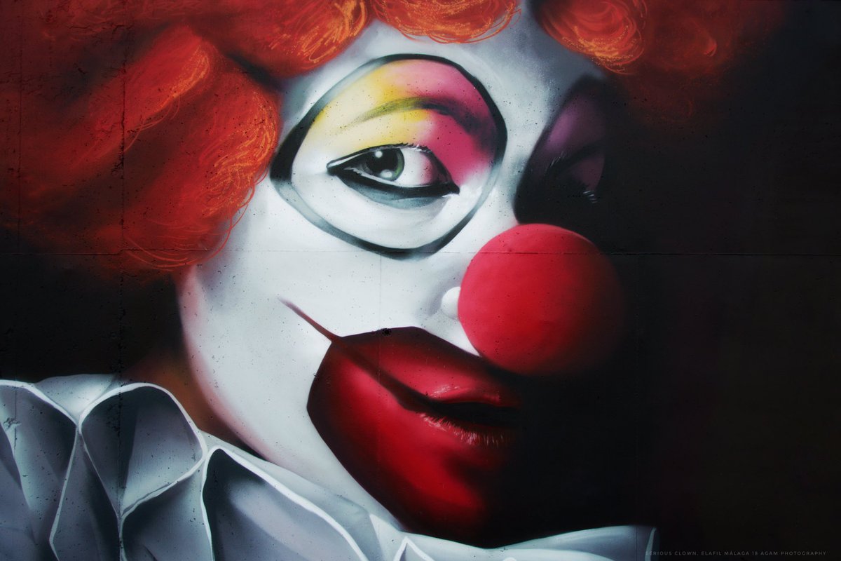 “Serious Clown, Elalfil Málaga 18” #alfonsogamerogamero  

<a href="/elalfil_/">Elalfil</a> #graffiti #graffitiart #graffitiartist #graffitistyle #graffitiworld #graffitilife #graffitiporn #graffitiwall #graffitilove #graffitilovers #malagaspain #clown #streetphotographer #streetphoto