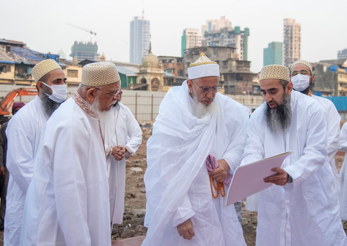 SBUT_Mumbai's tweet photo. His Holiness Syedna Mufaddal Saifuddin (TUS) performs the groundbreaking ceremony of Sector 4 of the Saifee Burhani Upliftment Project in Bhendi Bazaar on 12th February 2022. (11th Rajab al Asab 1443 H) https://t.co/ADPzcCxPVs