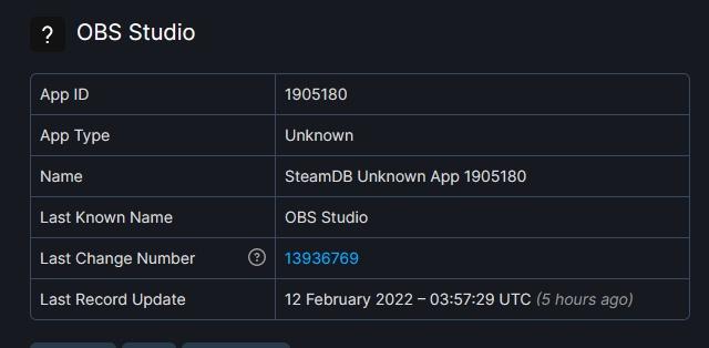 TheStreamersLng's tweet photo. Looks like OBS Studio might be coming to Steam. 👀 https://t.co/gzaXK515yk