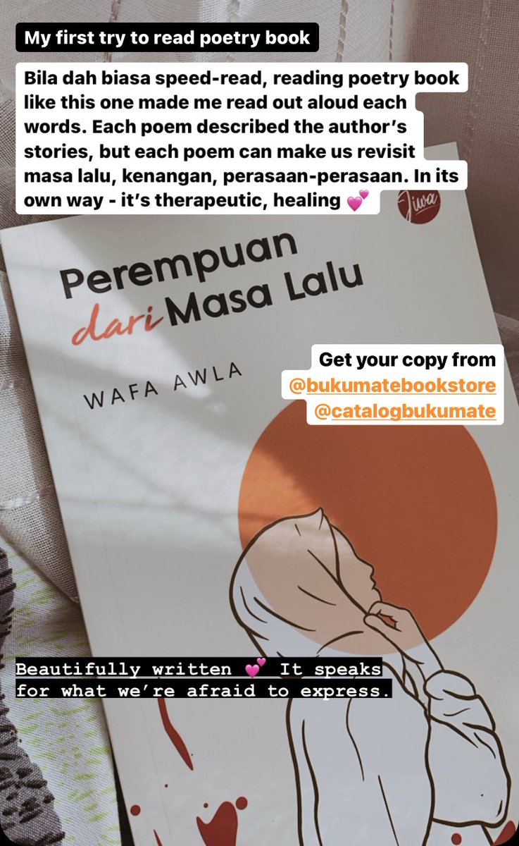 bukumate's tweet photo. Review by @/aishahbooster on IG: Perempuan Dari Masa Lalu
By @wafa_awla 

@inibukujiwa @ImanDanialHakim @jejaktarbiah https://t.co/5QfxnKMlDf
