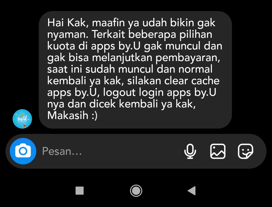 apininov's tweet photo. @binarsenjaaa @byu_id di dm ig sih gini. coba aja lagi. https://t.co/Is4tIadMU1
