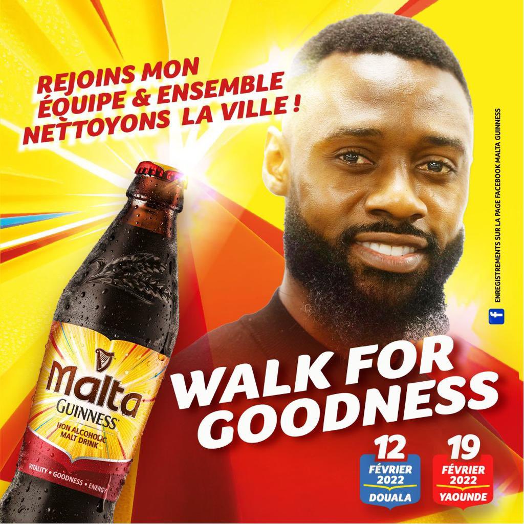 AllezLesLions's tweet photo. Heee savais tu que Malta Guinness organise ce samedi 12/02 dans la ville de Douala une marche pour nettoyer la ville?! Rejoins la Marche  et nettoie ta ville accompagné de Nicolas Nkoulou, M Kuetche, Nabila, Tagne, Mimie et Lydol…  #MaltaGuinness #Walkforgoodness #waterforlife https://t.co/XXtnB992Im