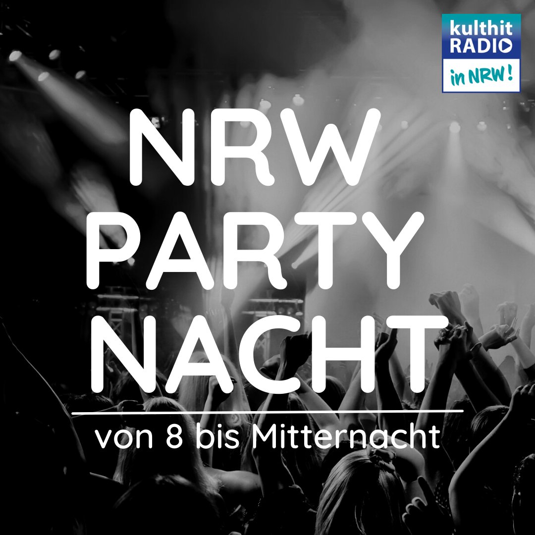 kulthitradio's tweet photo. Wie jeden Samstag gibt’s auch heute wieder die besten Hits zum Feiern bei der NRW Party Nacht - von 8 bis Mitternacht #kulthitRADIO #Partynacht https://t.co/EseTojKhNy