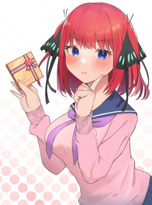 かかとさんがTwitterに投稿した中野二乃(五等分の花嫁)のイラスト。