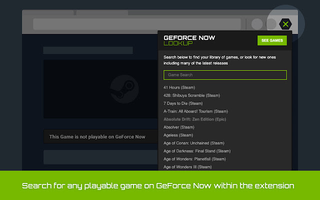 zaaphr's tweet photo. I just released my first Chrome extension 🎉

... that allows you to see the compatibility of any GeForce Now game on the Steam store and various sub-sites. 
@NVIDIAGFN 

Please check it out 👉 https://t.co/RES5JAw2T1 https://t.co/je4tw9qHDP