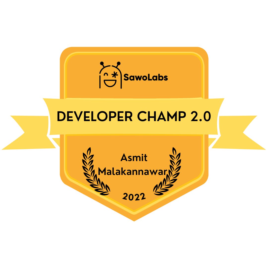 asmitbm's tweet photo. Thank you @SawoLabs for giving me this opportunity๐คฉ. Looking forward to learn and contribute to community!!
#DeveloperChamp #SAWOLabs #LearnInPublic https://t.co/3RK4gr1Mud